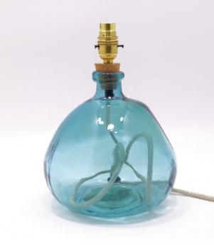 Braunton 29cm Recycled Glass Lamp Light Blue