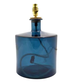 Brixham 32cm Recycled Glass Lamp Petrol Blue